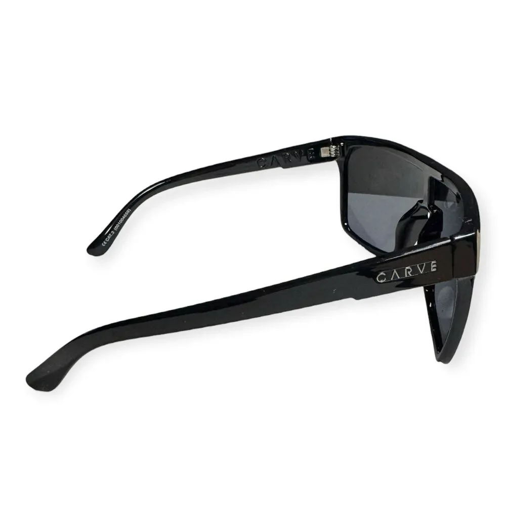 Carve La‎ Ropa Polarized Sunglasses Black Gloss Oversized Shield Frames